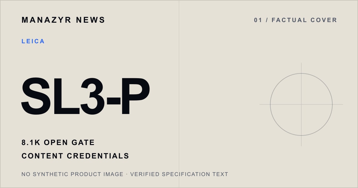 Typographic factual cover reading SL3-P, 8.1K Open Gate and Content Credentials; no product image
